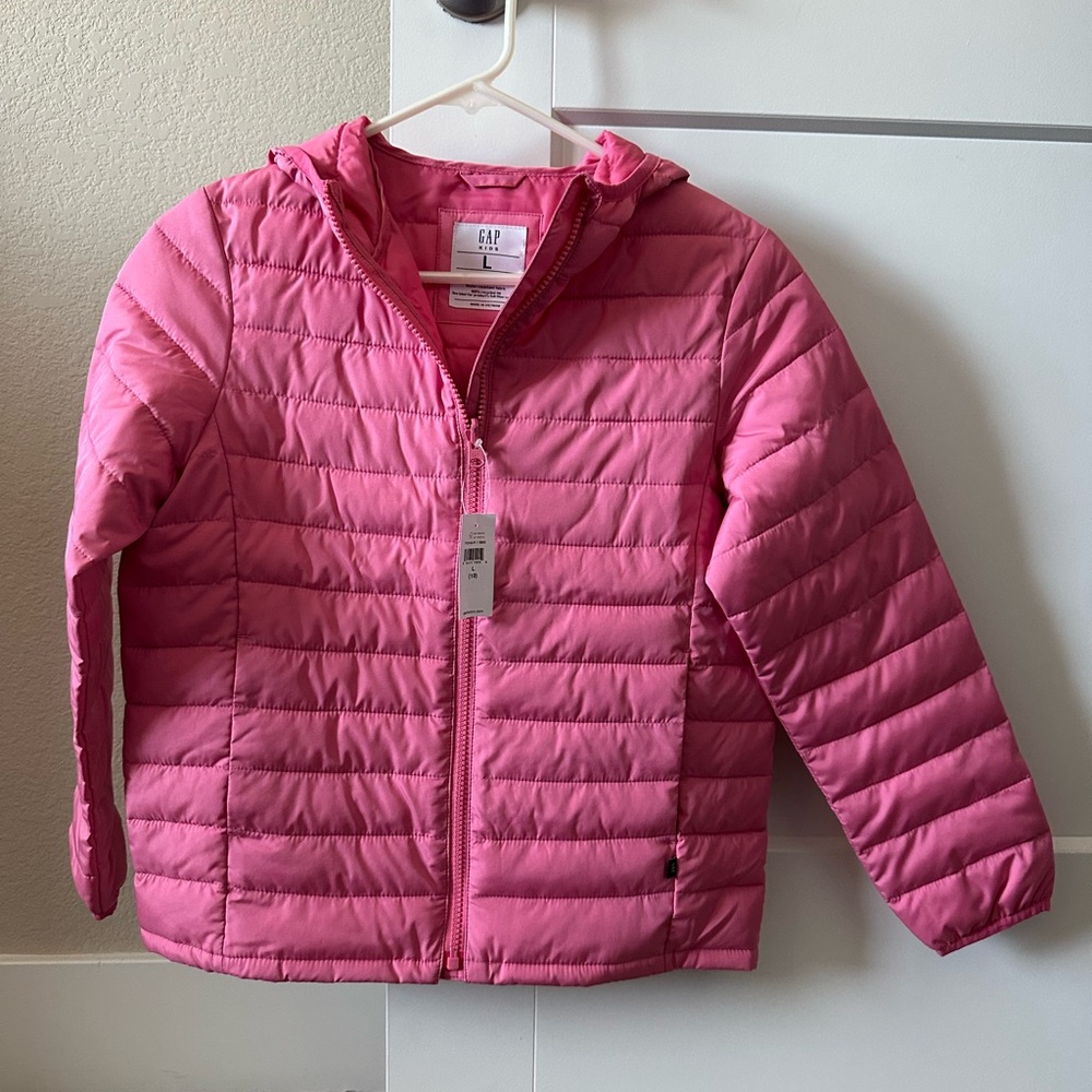 NEW GAP Kids ColdControl Hooded Puffer Jacket – Pink – Size L (10)